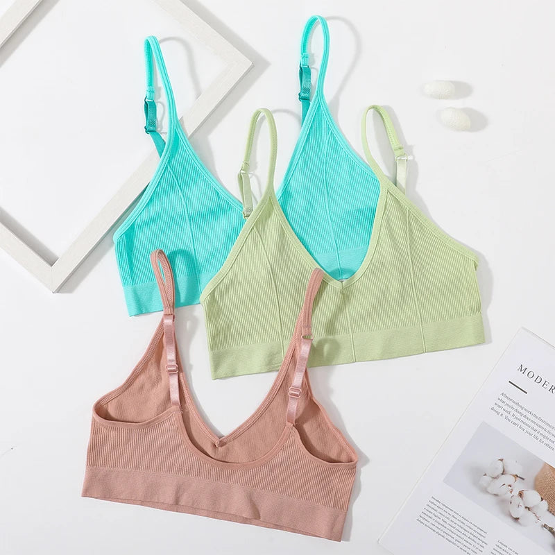Seamless Tube Tops Bras U-shaped Back Lingerie Bralette Adjust Strap Bandeau Bra Ribbed Sports Underwear The Clothing Company Sydney