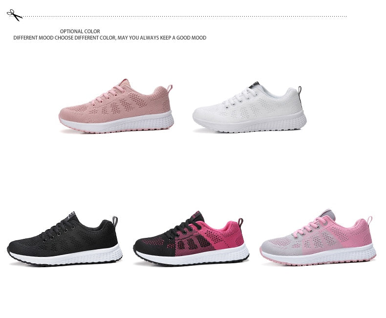 Women's Casual Shoes Breathable Walking Mesh Lace Up Flat Shoes Sneakers The Clothing Company Sydney