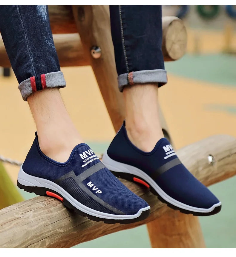 Summer Mesh Casual Shoes Breathable Slip on Mens Loafers Lightweight Sneakers Non-slip Walking Shoes The Clothing Company Sydney