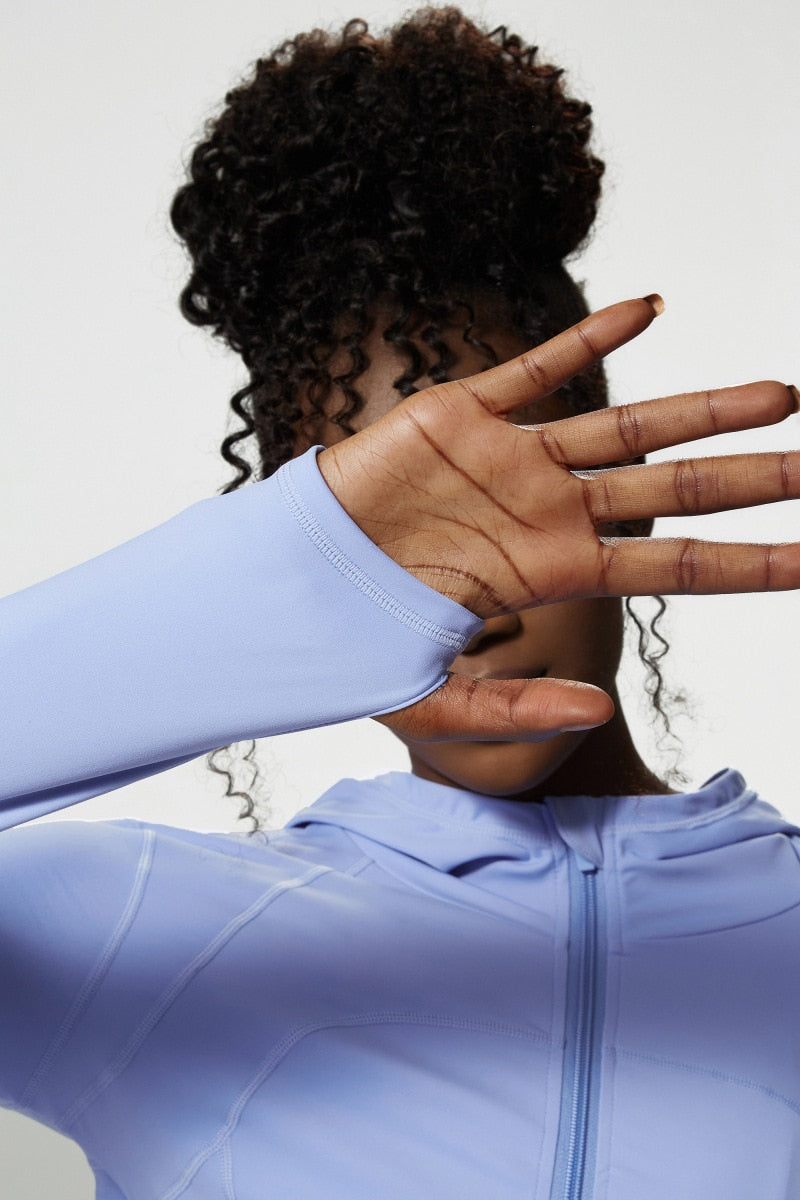 2 Piece Women's Hooded Jacket Long Sleeve With Thumb Holes Workout Yoga Shirt Outdoor Running Coat Gym Sweatshirt The Clothing Company Sydney