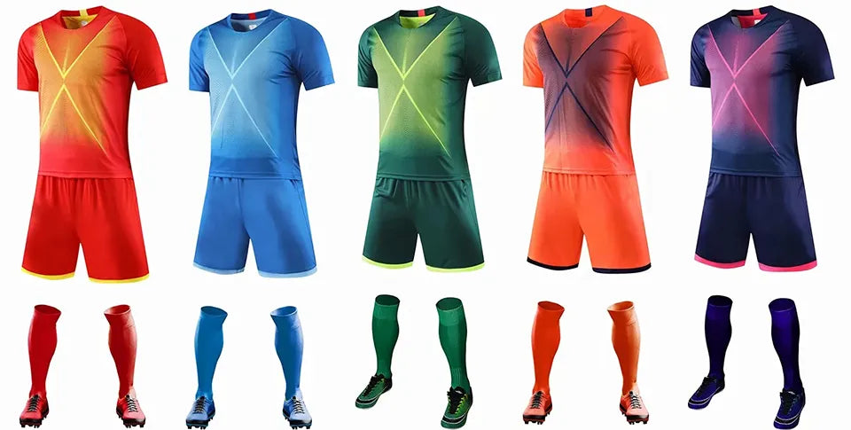 Soccer shirts and shorts set for Men Women kids football uniforms Custom Boys and girls Soccer Sets with socks and shin guard The Clothing Company Sydney