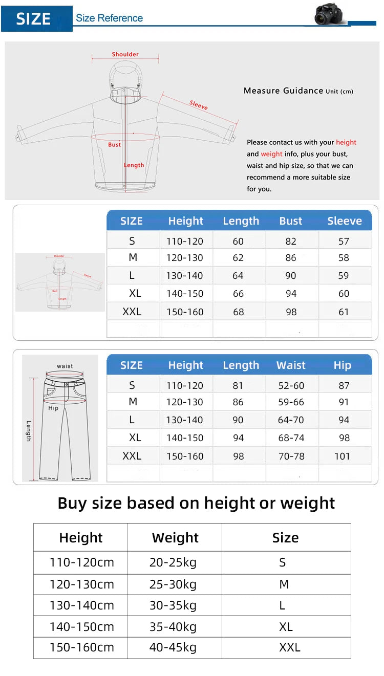 Children's Snow Suit Outfit Wear Outdoor Waterproof Windproof Warm Costume Winter Snowboarding Ski Jacket and Strap Pant Boys and Girls The Clothing Company Sydney