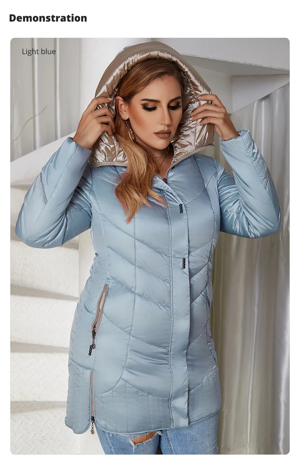 Women's winter Coat Casual Parkas Hooded Coats Plus Size Jacket - The Clothing Company Sydney