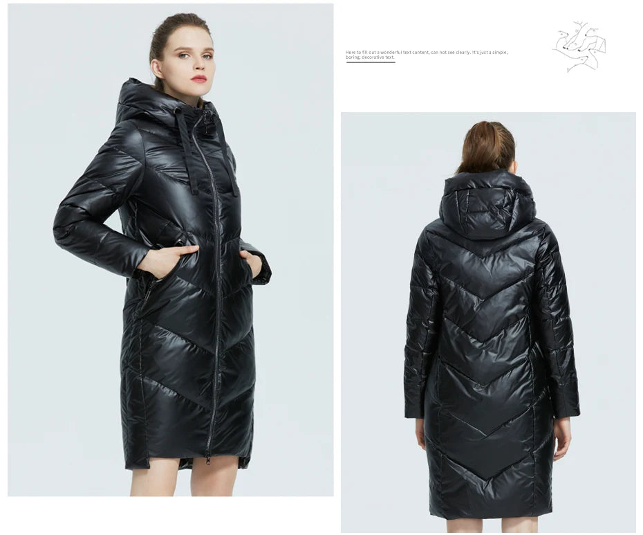 Women's Hooded Winter jacket fashion casual slim long warm cotton coat ladies parkas - The Clothing Company Sydney