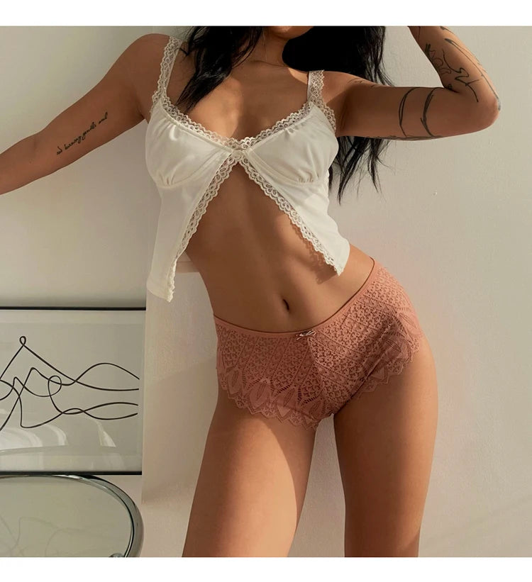 Women's Panties Lace Underwear Sexy Low-Waist Briefs Hollow Out G String Underpants Lingerie The Clothing Company Sydney