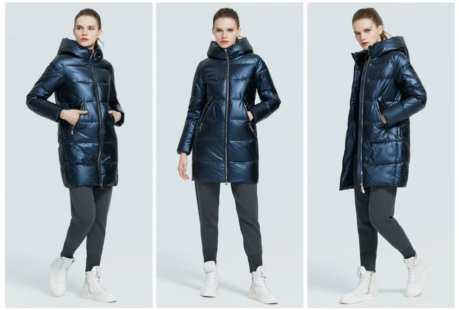 Women's Hooded Winter jacket fashion casual slim long warm cotton coat ladies parkas - The Clothing Company Sydney