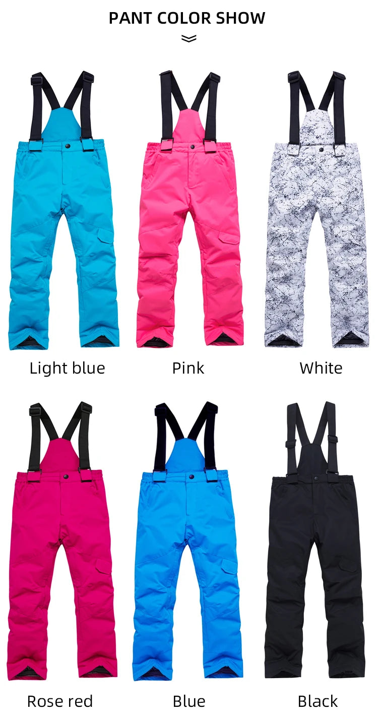 Children's Snow Suit Outfit Wear Outdoor Waterproof Windproof Warm Costume Winter Snowboarding Ski Jacket and Strap Pant Boys and Girls The Clothing Company Sydney