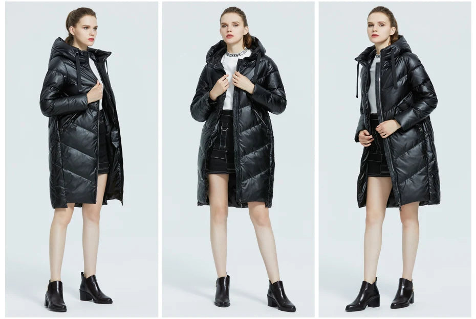 Women's Hooded Winter jacket fashion casual slim long warm cotton coat ladies parkas - The Clothing Company Sydney