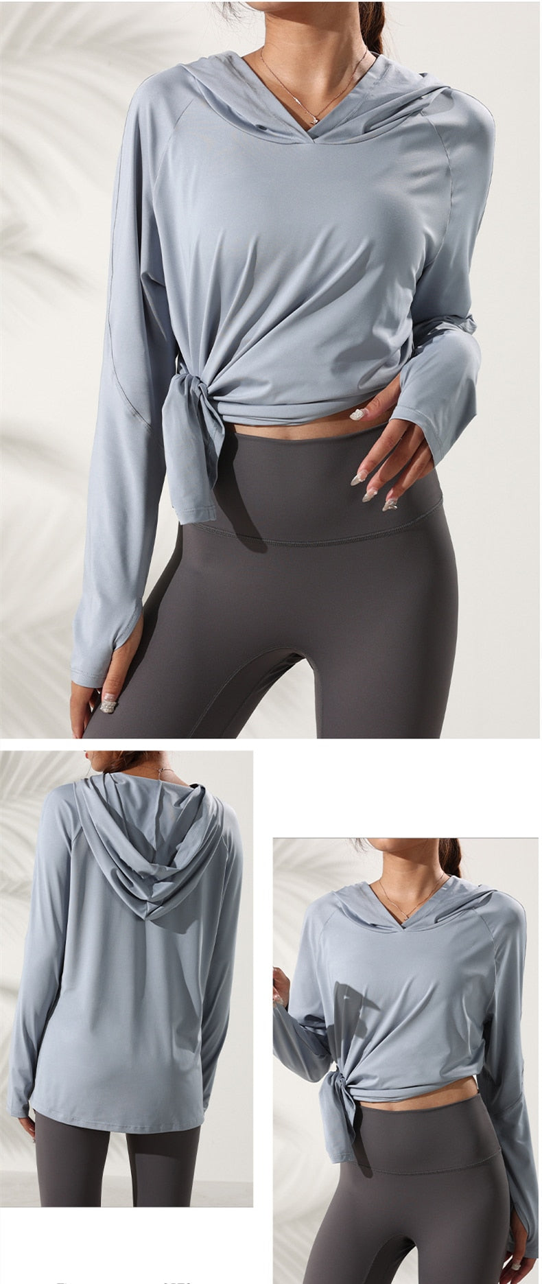 Hooded Training Running T-shirt Loose Fitness Clothing Gym Breathable Quick-dry Long Sleeved Yoga shirt Top The Clothing Company Sydney