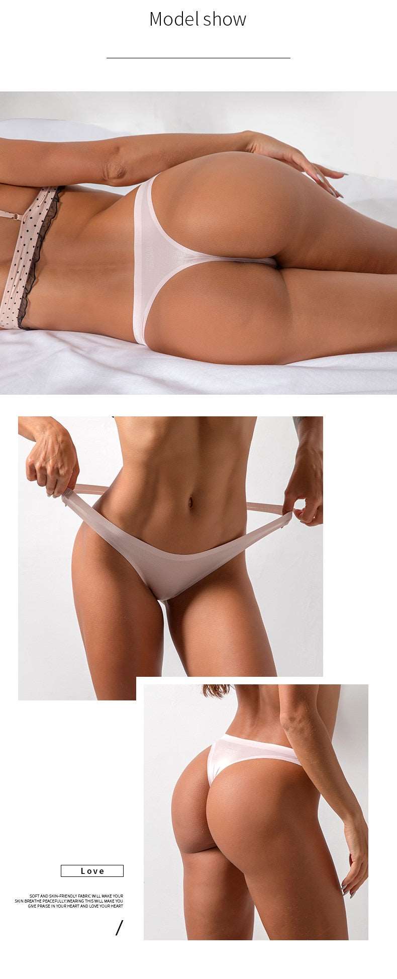 15 Colors Low-Rise Panties Ice Silk Thong  Seamless G String Fashion simple Underwear Women Back Lace Thongs Lingerie The Clothing Company Sydney