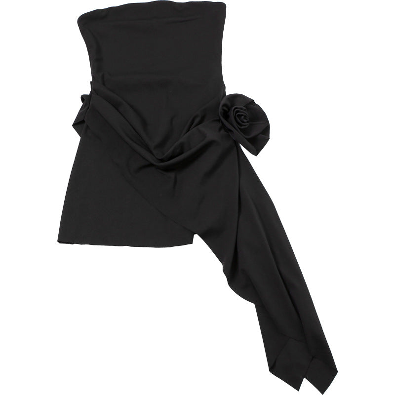 Elegant White Mini Dress 3D Flower Strapless Wedding Guest Summer Prom Homecoming Dresses - The Clothing Company Sydney