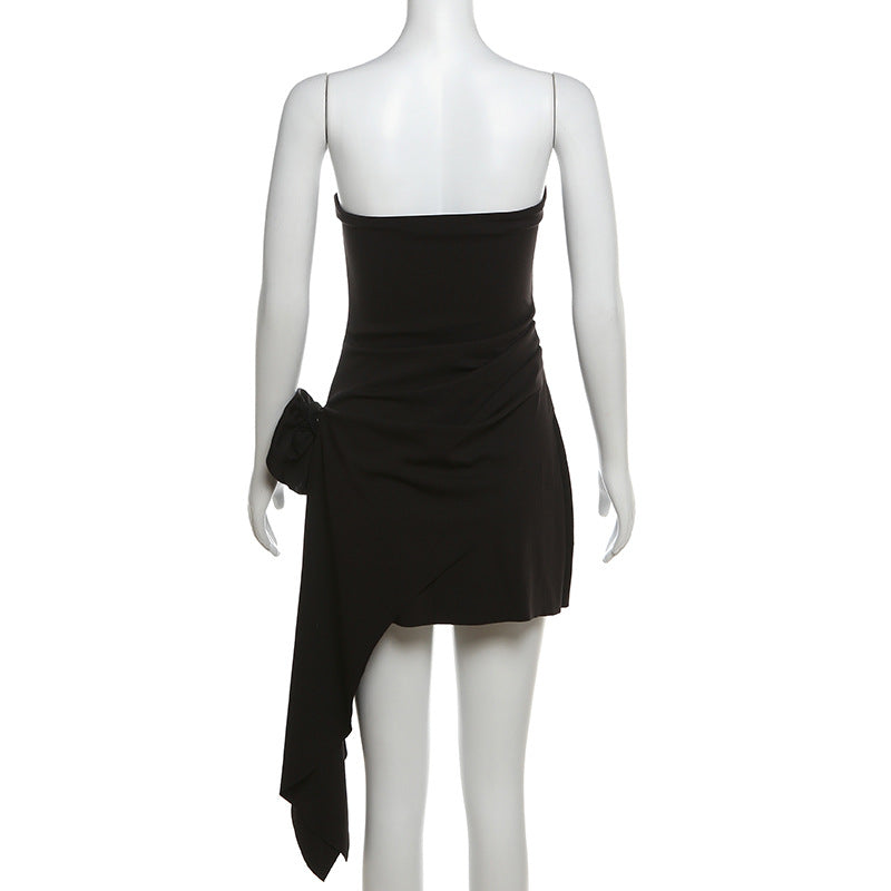 Elegant White Mini Dress 3D Flower Strapless Wedding Guest Summer Prom Homecoming Dresses - The Clothing Company Sydney