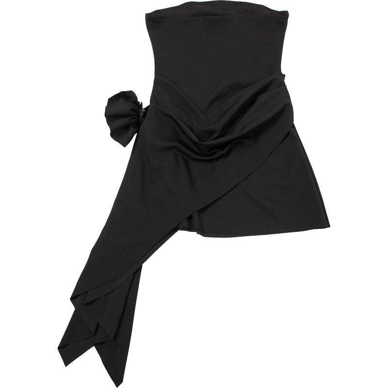 Elegant White Mini Dress 3D Flower Strapless Wedding Guest Summer Prom Homecoming Dresses - The Clothing Company Sydney