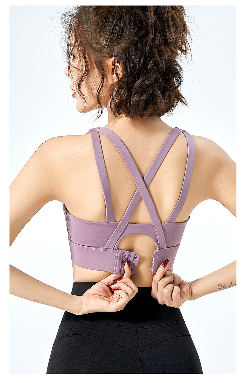 Women's Sports Bra Yoga Underwear Fixed Chest Pad Crop Tops Gym Sports Bras Shockproof Fitness Push Up Workout Bralette The Clothing Company Sydney