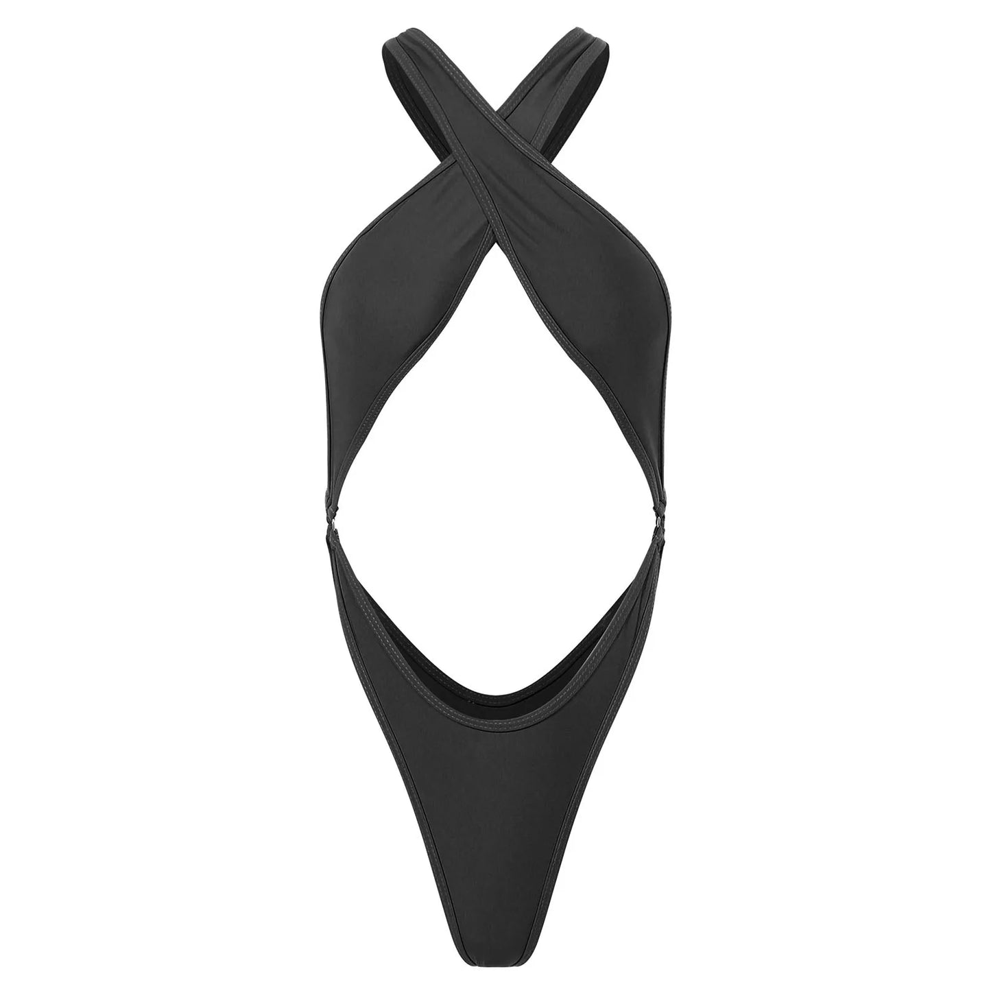 One Piece Womens Bodysuit High Cut Tight Monokini Summer Swimsuit Party Romper Swimwear - The Clothing Company Sydney