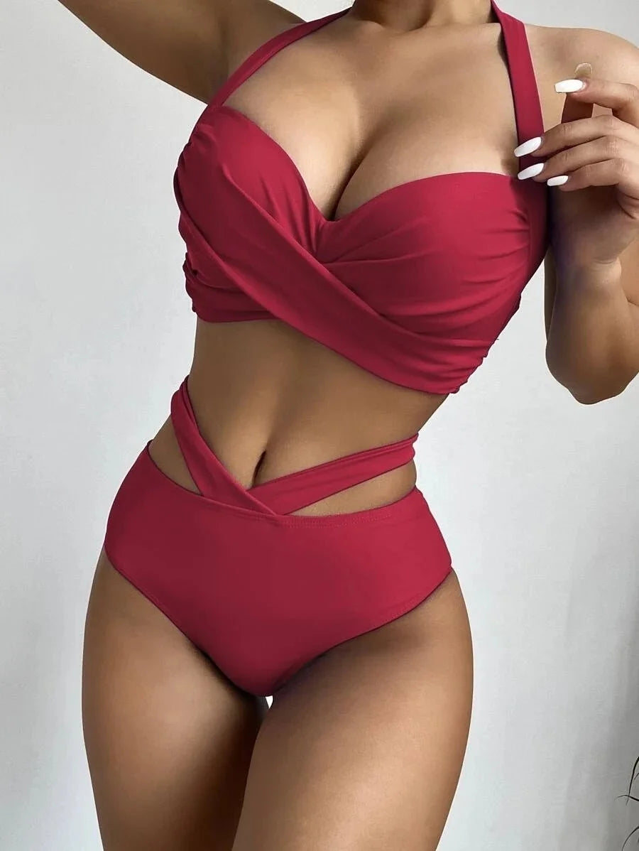 Print Plus Size Swimwear Swimsuits Beach Wear Summer Two-Piece Bathing Suit Pool Women's Swimming Suit - The Clothing Company Sydney