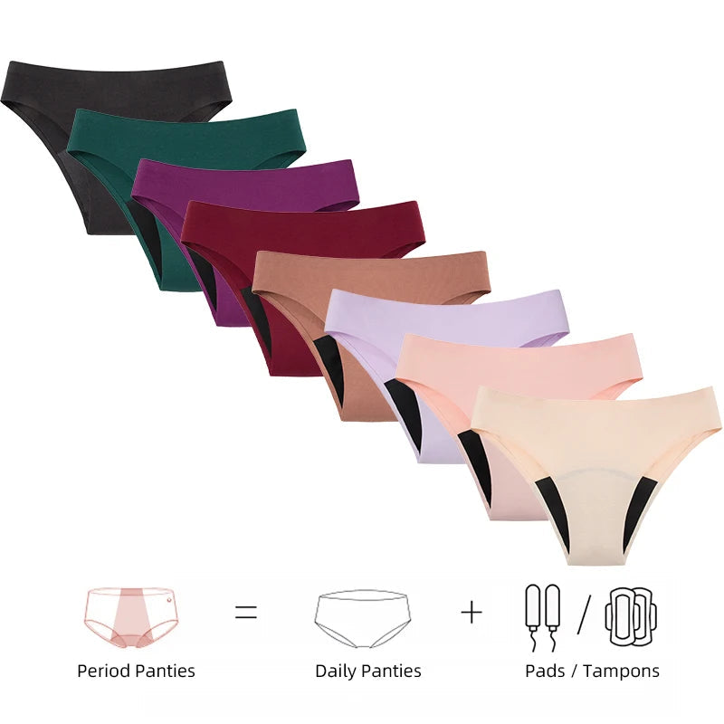 3 Pack Seamless Cotton Menstrual Panties 4-Layer Leakproof Fast Absorption Period Panties Mid-Rise Incontinence Underwear The Clothing Company Sydney