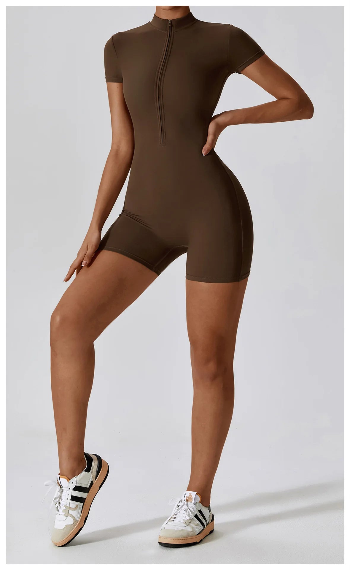 One Piece Jumpsuit Summer Short Sleeve Zipper Sports Wear Gym Fitness Bodysuits Women Dance Running Workout Clothes Yoga Suit The Clothing Company Sydney