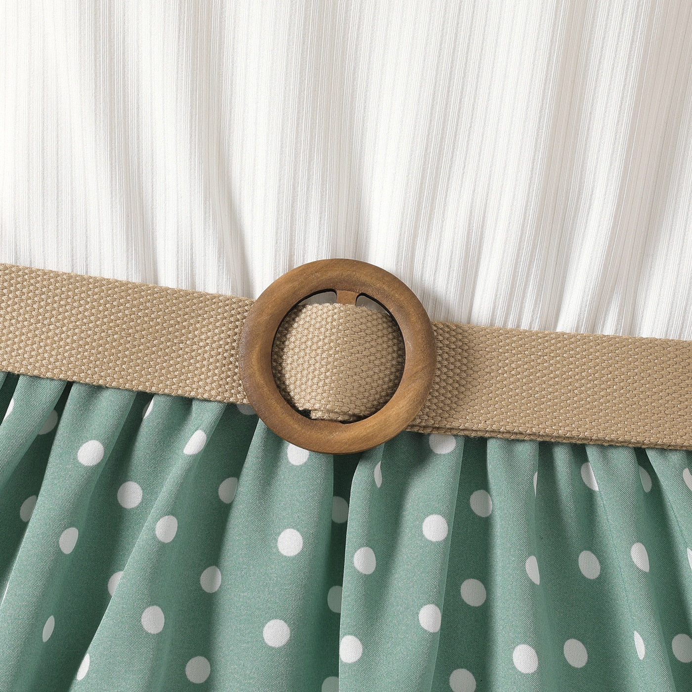 2 Piece Girl Dresses Kids Clothes Girl Polka Dots Ribbed Girls Splice Sleeveless Dress & Belt The Clothing Company Sydney