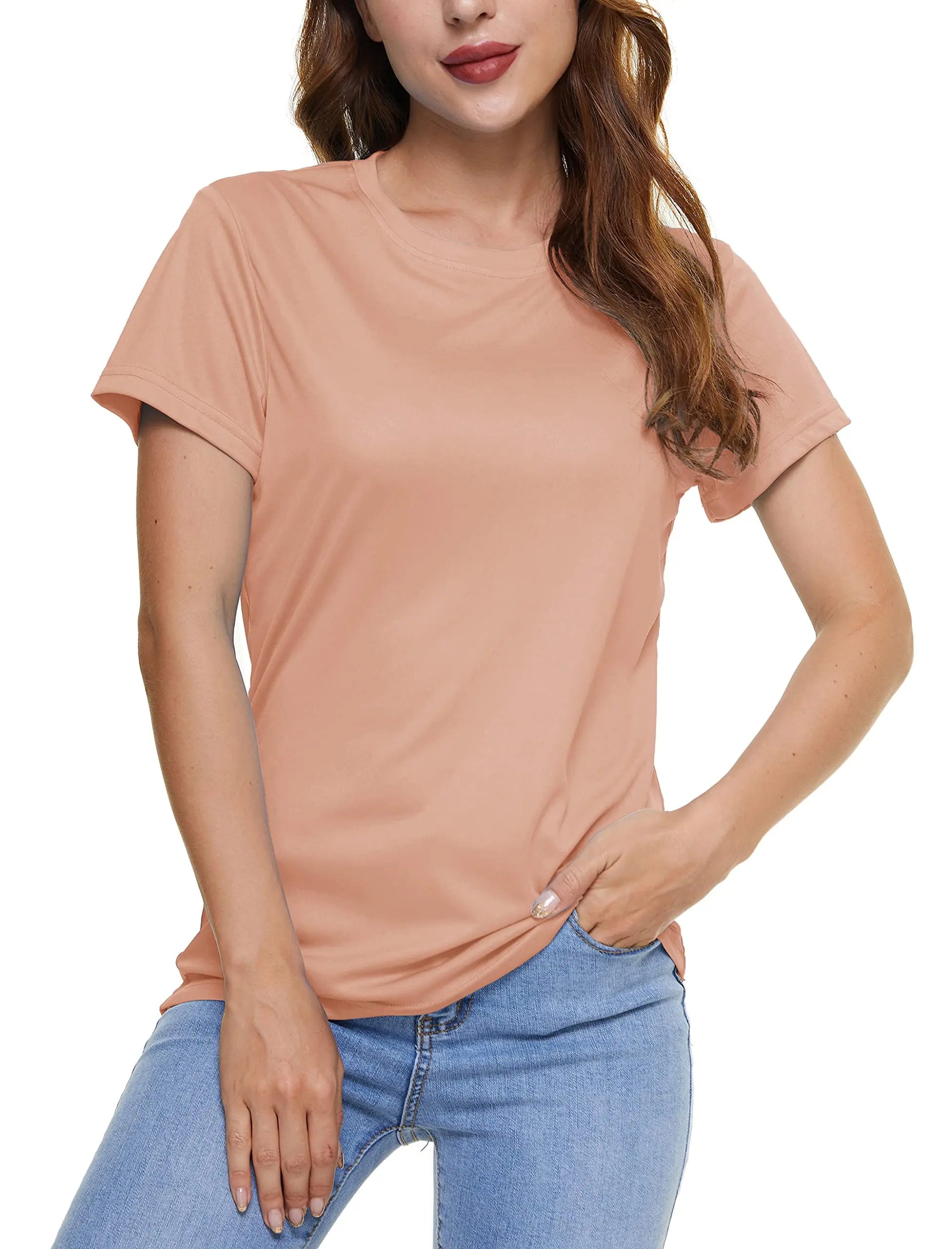 Summer Casual T-shirts UPF 50+ Quick Dry Womens Skin Sun Protection T-shirt Outdoor Running Swim Athletic T shirts Tops - The Clothing Company Sydney