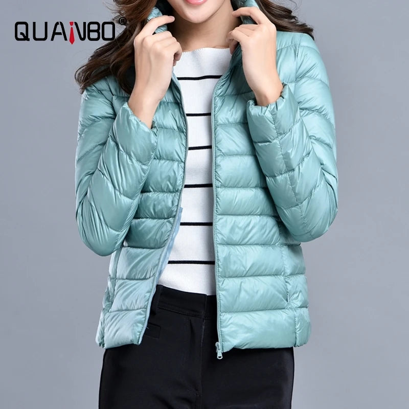 Women Spring Jacket Fashion Short Ultra Lightweight Packable Puffer Coats 15 Colors Female Down Warm Korean Slim Fit Parkas 5XL The Clothing Company Sydney
