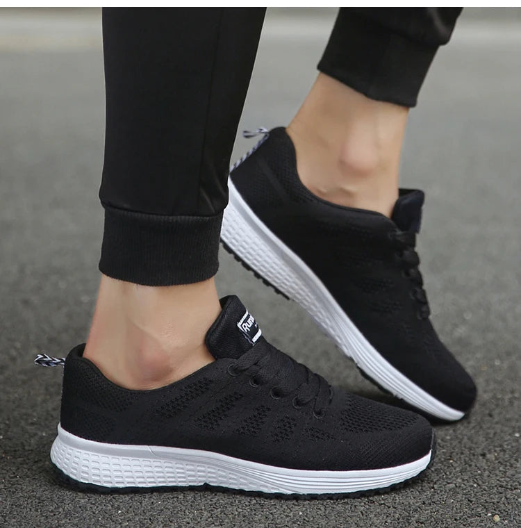 Women's Flats Fashion Lightweight Lace Up Round Toe Sneakers Walking Shoes - The Clothing Company Sydney
