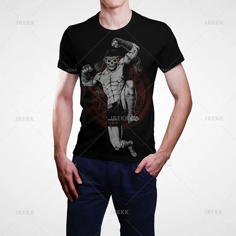 Muay Thai Gym Graphic T Shirt For Men Women Kids 3D Thai Boxing Sports Tee Shirts Streetwear Short Sleeves Quick Dry Top - The Clothing Company Sydney