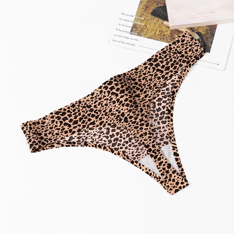 3 Pack Women's Panties Leopard Print Thongs Seamless Underwear Lingerie G-Strings T-Back - The Clothing Company Sydney