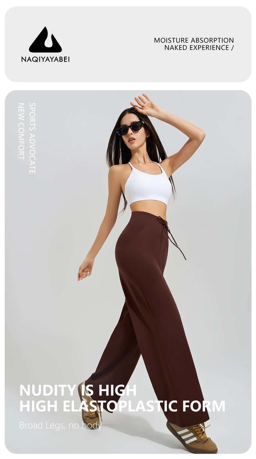 Women's High Waist Yoga Pants Gym Loose Running Yoga Pants Double Side Brushed with Pockets Pants Ties The Clothing Company Sydney