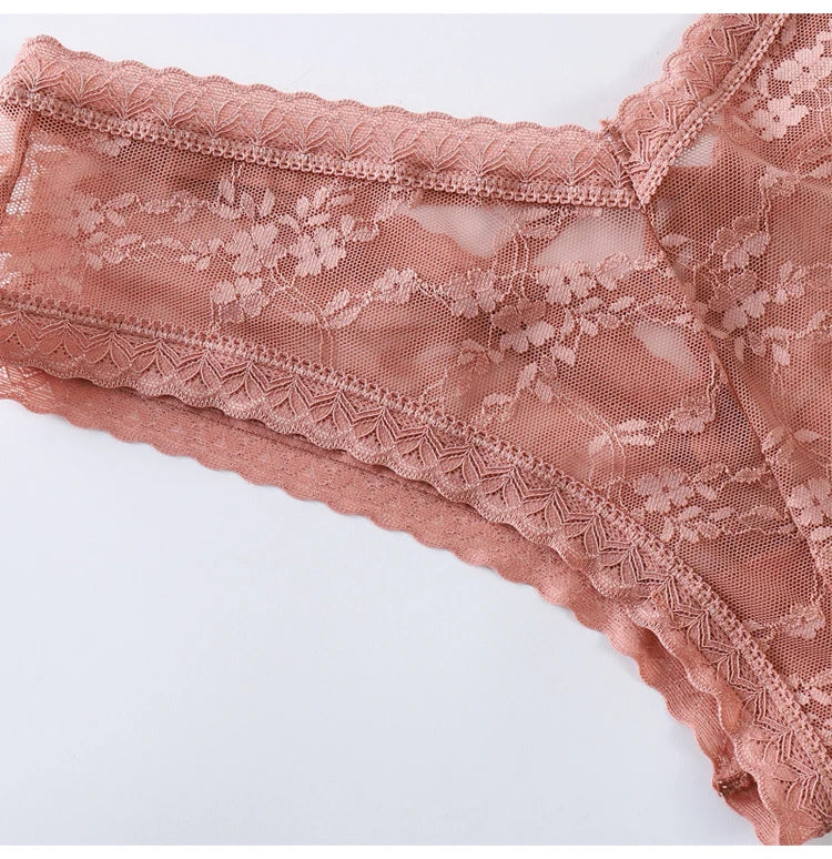 Women's Lace Underwear Low-Waist G String Hollow Out Cross Belt Thong Solid Comfortable LingeriePanties The Clothing Company Sydney