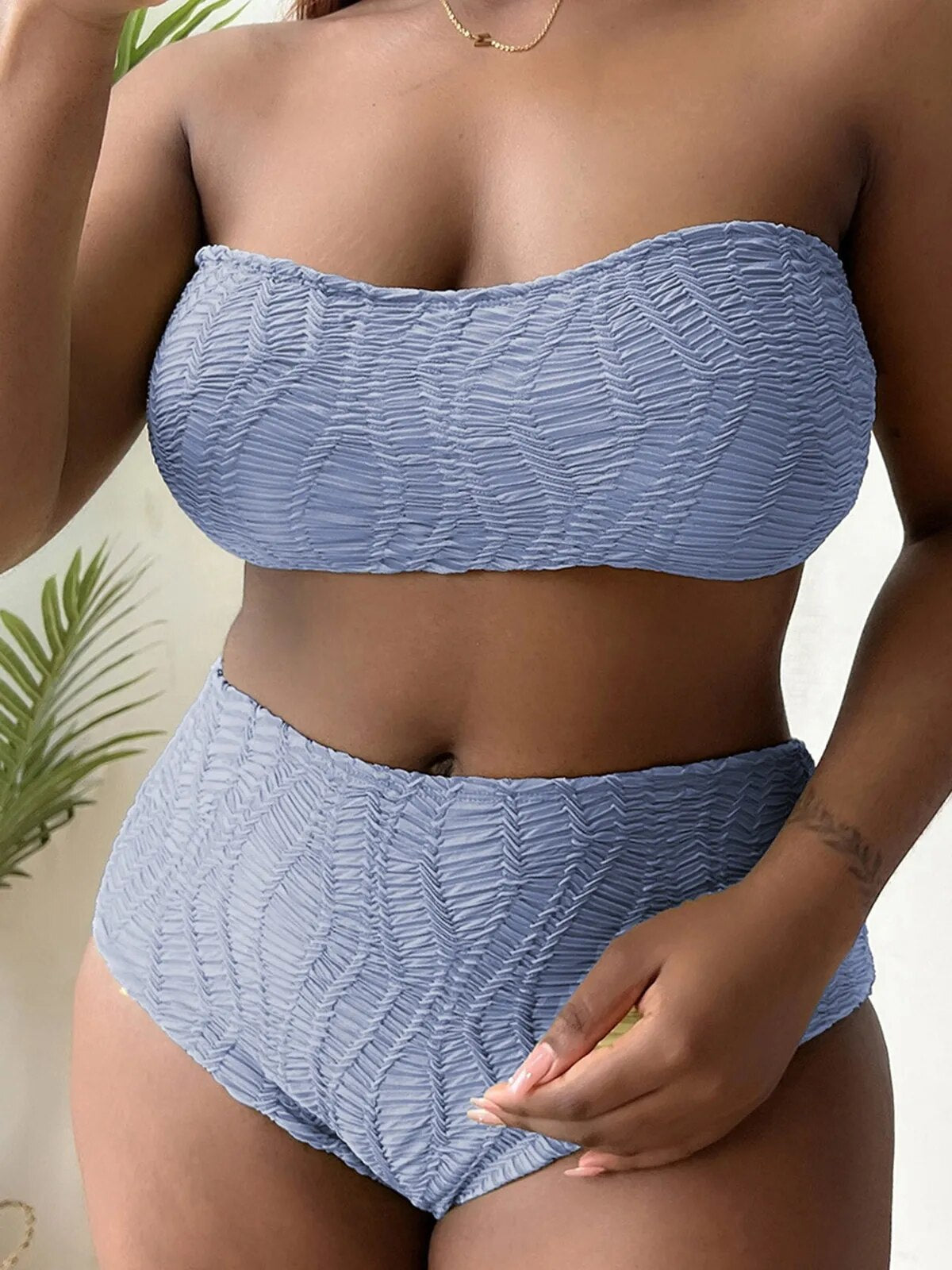 2 Piece Bandeau Bikini Plus Size Large Size Swimwear Women Swimsuit Female Two-pieces Bikini set Bather Bathing Suit The Clothing Company Sydney