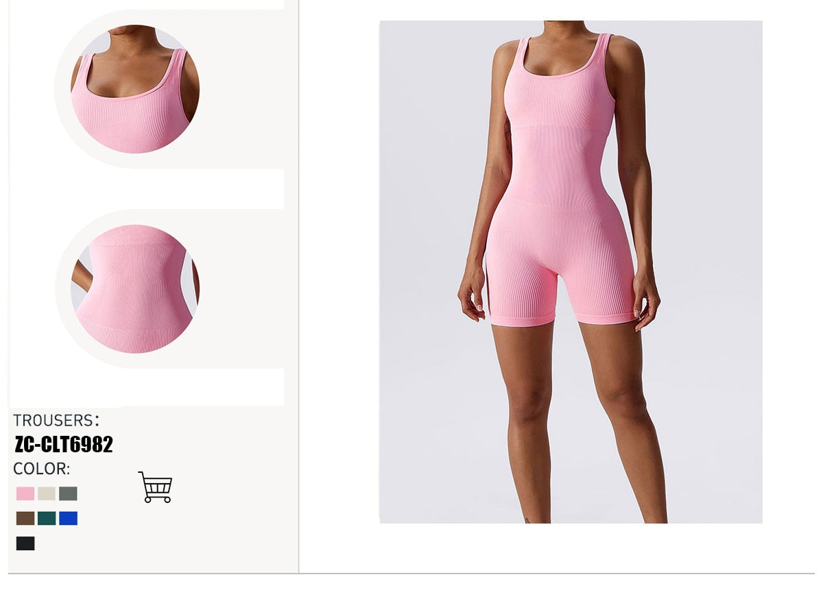 Spring Seamless One-Piece Yoga Clothes Sportswear Women's Gym Push Up Workout Clothes Fitness Sports Stretch Bodysuit Yoga Suit The Clothing Company Sydney