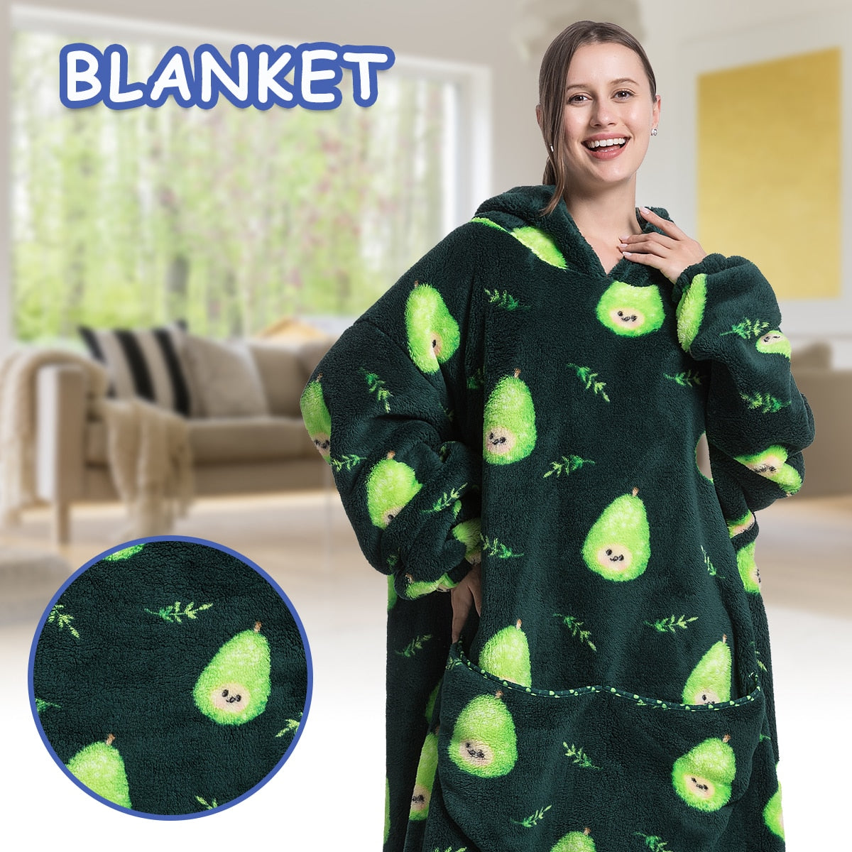 Super Long Hoodie Blanket Flannel Blanket with Sleeves Winter Hooded Sweatshirt Pullover Giant Oversized Blanket The Clothing Company Sydney