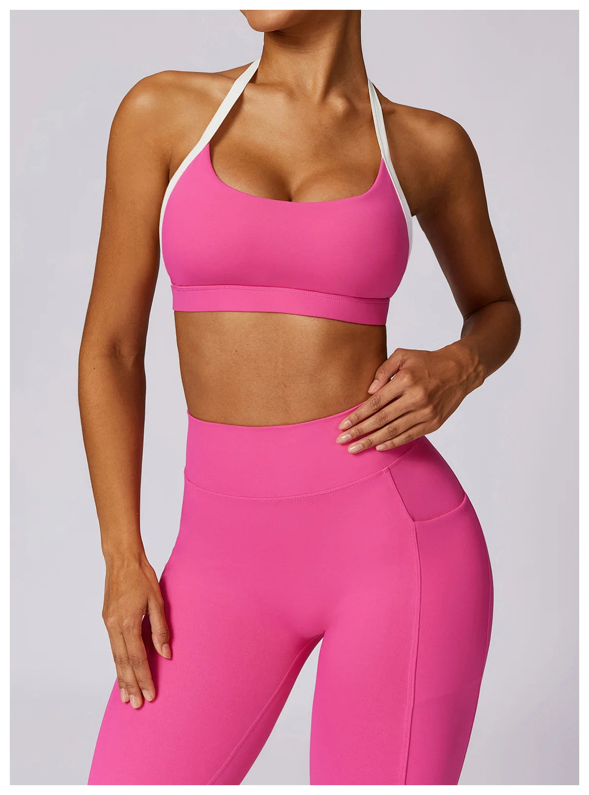2 Piece Womens Tracksuit Yoga Set Workout Sportswear Gym Clothing Fitness Long Sleeve Crop Top High Waist Leggings Sports Suits - The Clothing Company Sydney