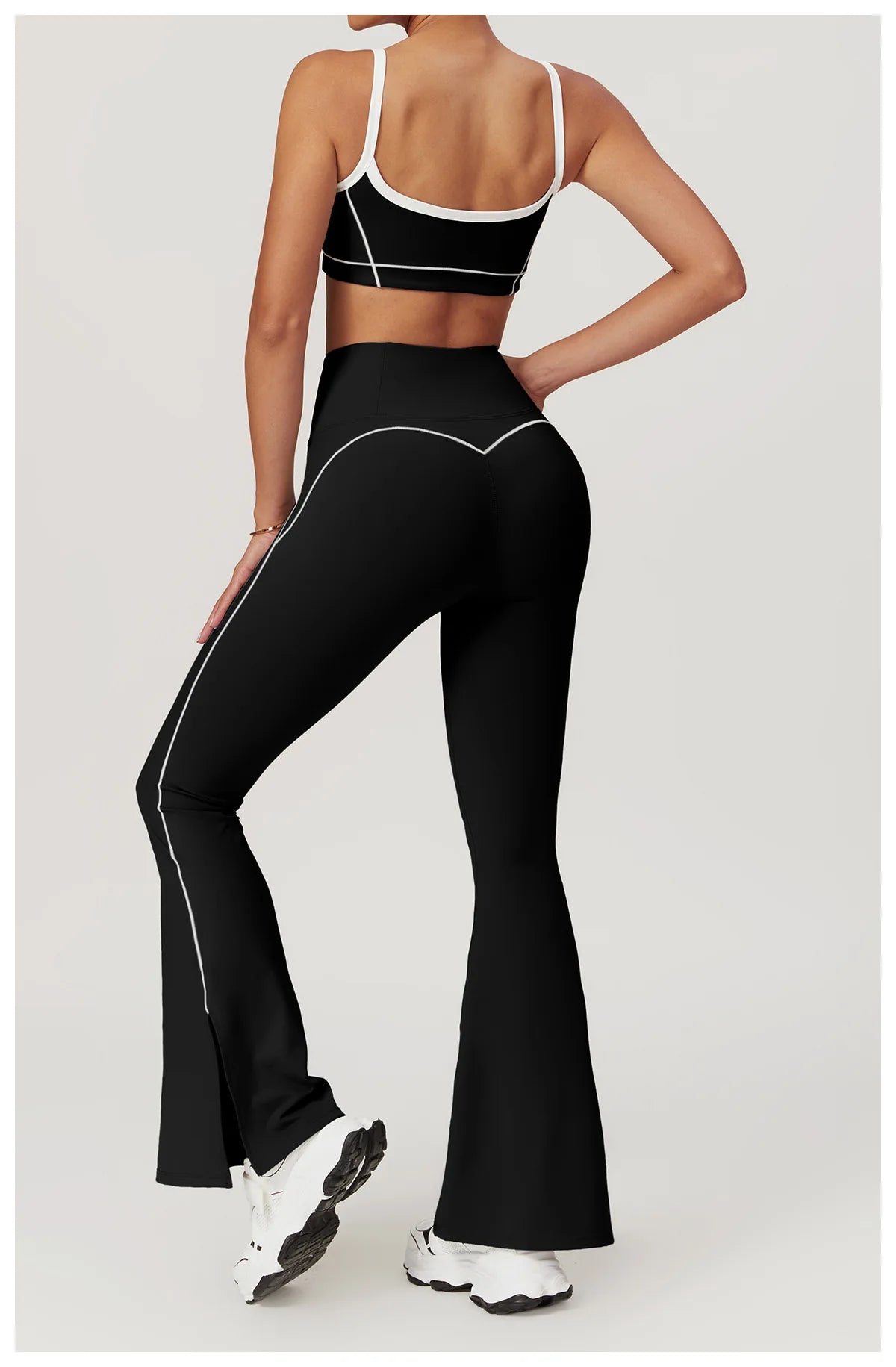 2 Piece Yoga Set Women Sport Bra Gym Workout Legging High Waist Wide Flare Pant Fitness Sports Shorts Active Wear Suit The Clothing Company Sydney