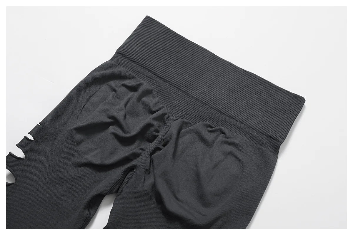 Seamless High-Waist Yoga Leggings – Hollow-Out Push-Up Workout Tights for Women - The Clothing Company Sydney