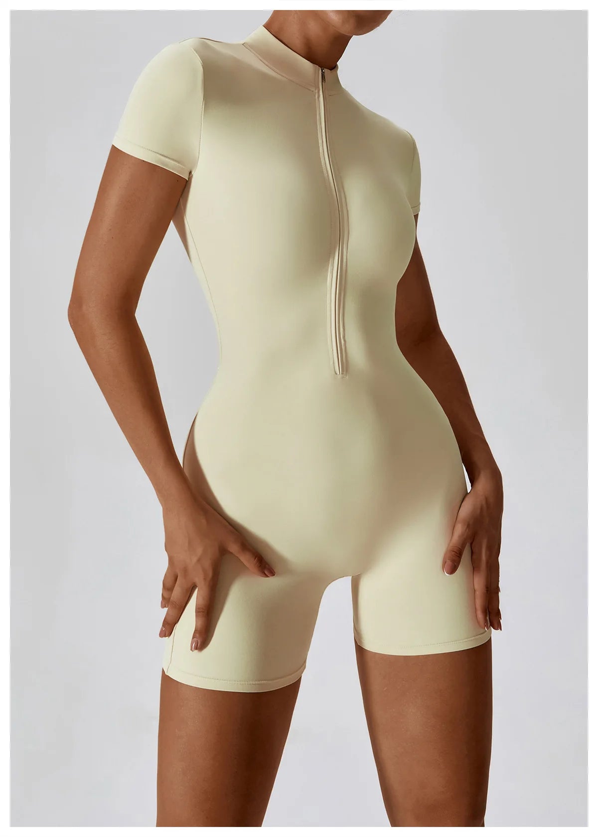 One Piece Jumpsuit Summer Short Sleeve Zipper Sports Wear Gym Fitness Bodysuits Women Dance Running Workout Clothes Yoga Suit The Clothing Company Sydney
