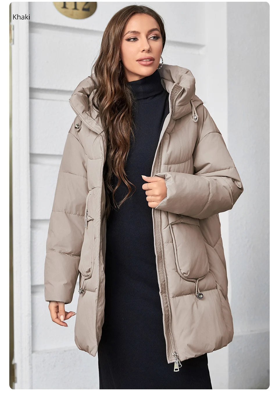 Hooded Parkas Women's Plus Size Casual Hooded Pocket Women Down Jacket Coat Outwear - The Clothing Company Sydney