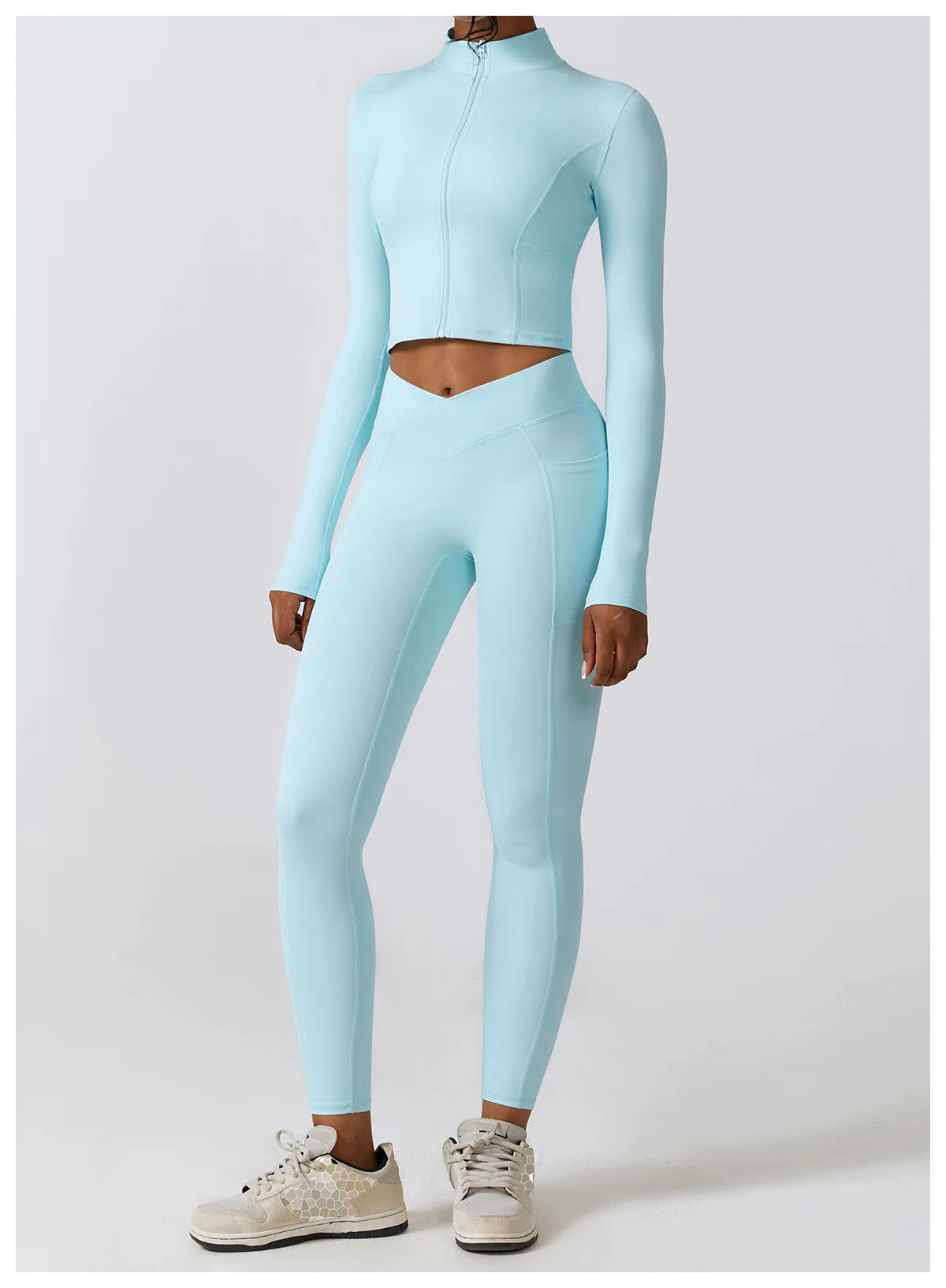 Women's High Elastic Crop Top Spandex Long Sleeve Yoga Shirts Sportswear Yoga Jacket Workout Gym Clothing Sports Clothes The Clothing Company Sydney