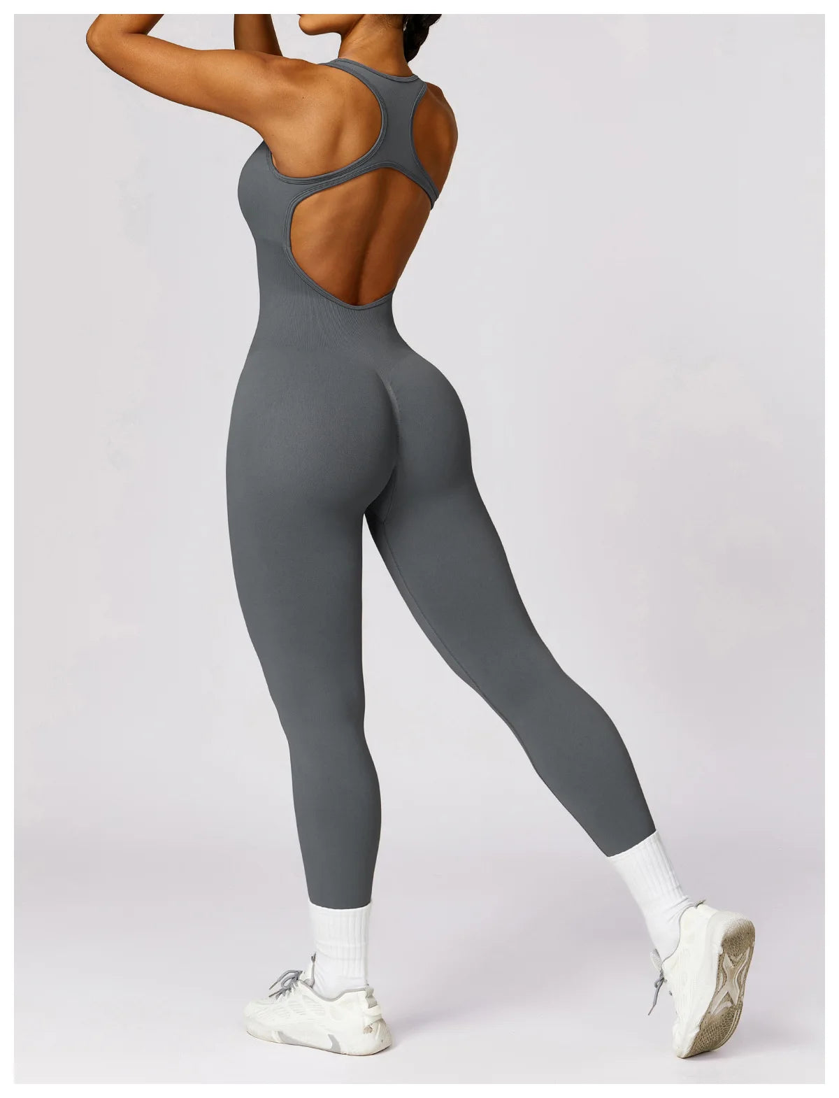 Seamless Gym Sport Jumpsuit Women Sportswear Hollow Backless Scrunch Fitness Overalls Push Up One Pieces Outfit Yoga Wear The Clothing Company Sydney