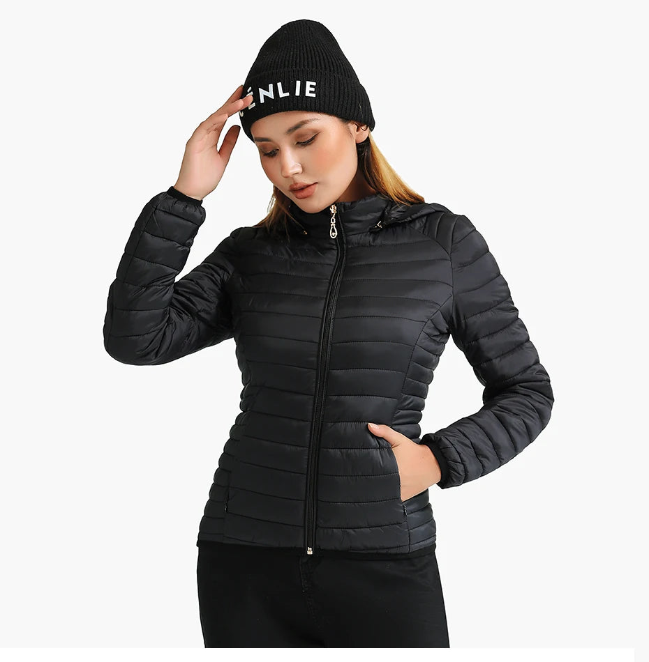 Winter Parka Ultralight Padded Puffer Jacket For Women's Coat With Hood Outdoor Warm Lightweight Outwear With Storage Bag The Clothing Company Sydney