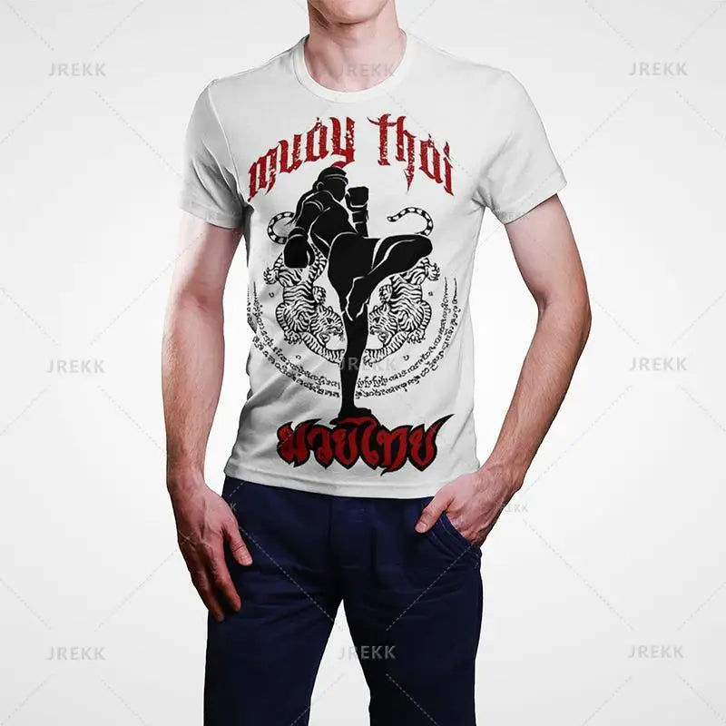 Muay Thai Gym Graphic T Shirt For Men Women Kids 3D Thai Boxing Sports Tee Shirts Streetwear Short Sleeves Quick Dry Top - The Clothing Company Sydney