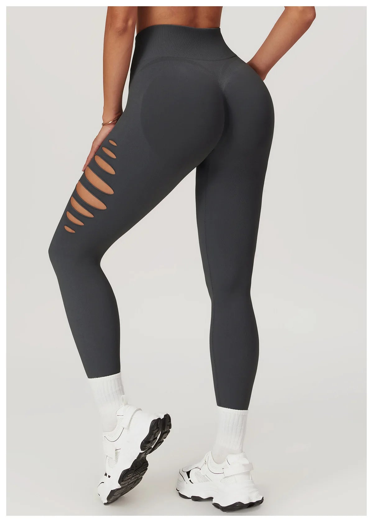 Seamless High-Waist Yoga Leggings – Hollow-Out Push-Up Workout Tights for Women - The Clothing Company Sydney