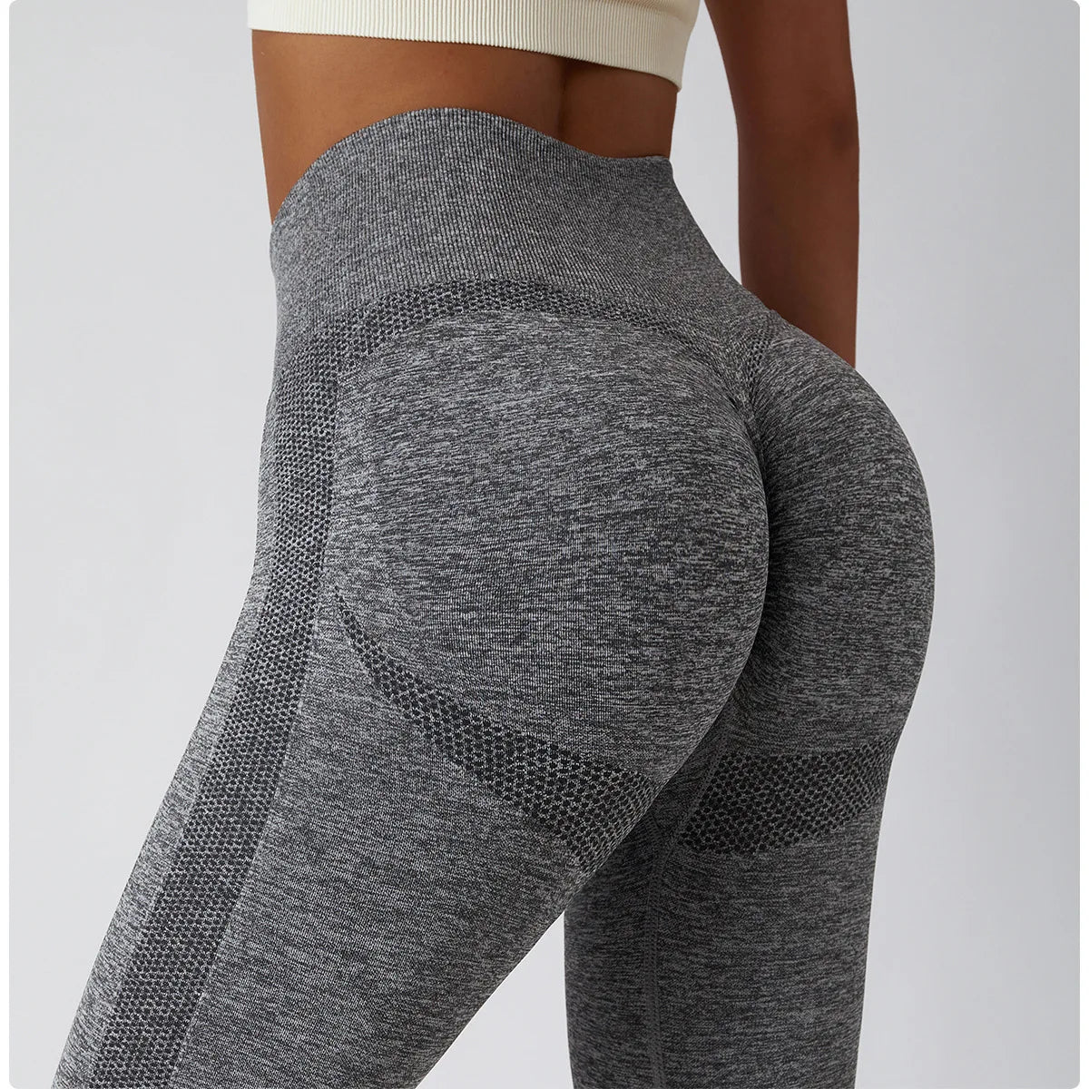 Women's Ribbed Seamless Yoga Pants High Waist Gym Leggings Sports Fitness Legging Running Tights - The Clothing Company Sydney