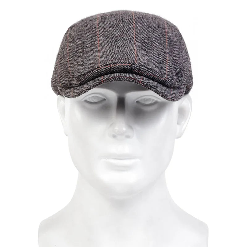 Fashion Plaid Stripe Newsboy Cap for Men Women Flat Ivy Vintage Hat Irish Outdoor Beret Hat - The Clothing Company Sydney