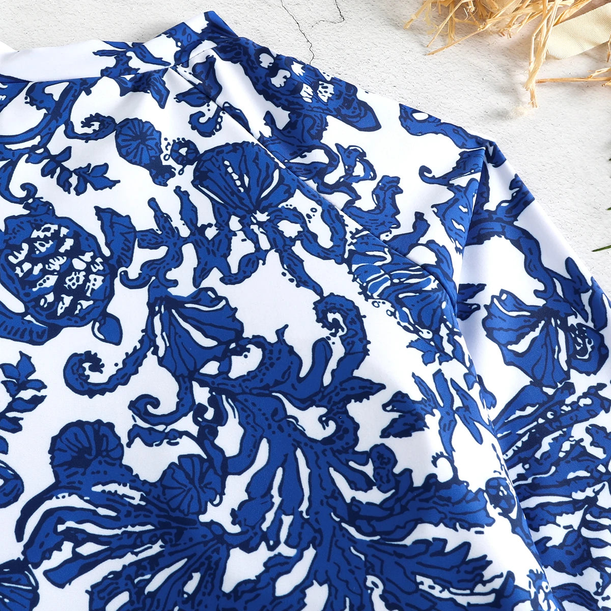 Women Print Floral One Piece Swimsuit Long Sleeve Bathing Suit Swimsuit Vintage Beachwear Surfing Swim Suit - The Clothing Company Sydney