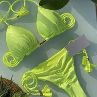 Women's Bikini Swimsuit Women's Split Lace-up Sexy Swimsuit 2-piece Set - The Clothing Company Sydney