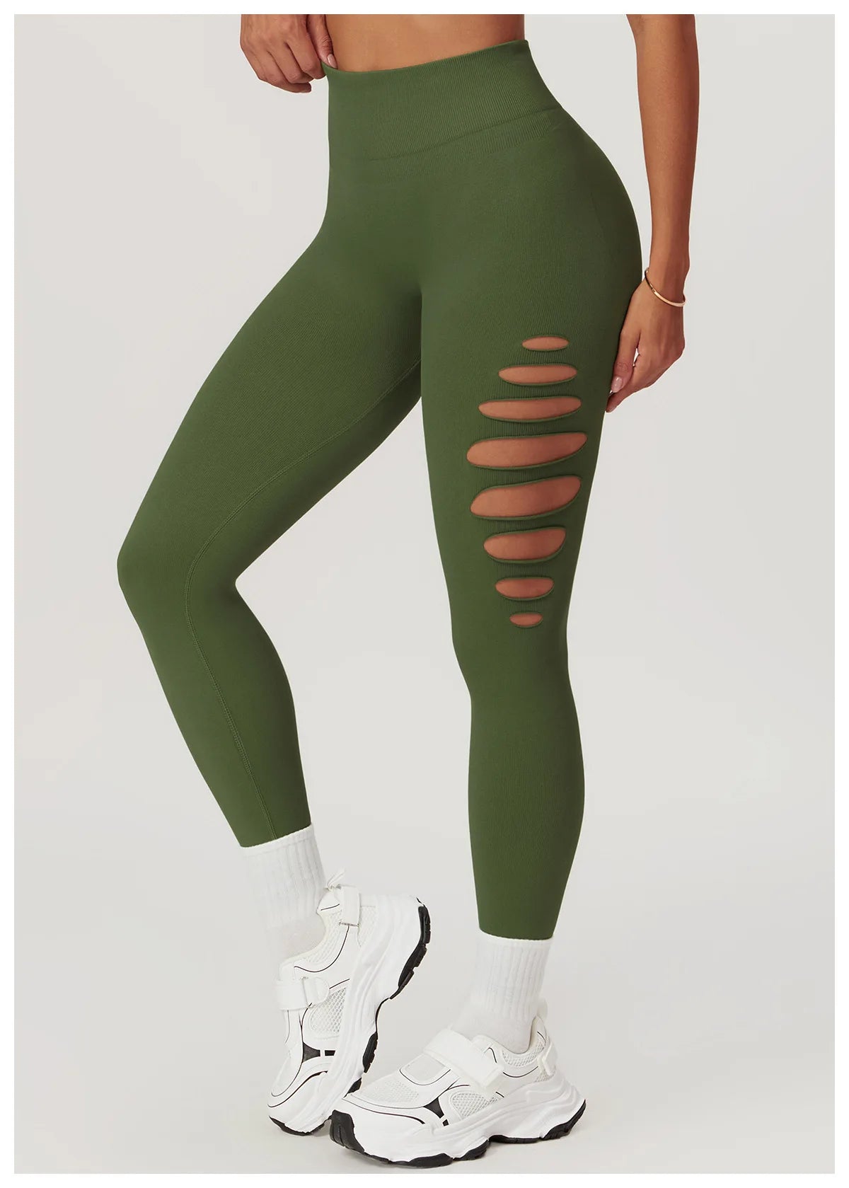 Seamless High-Waist Yoga Leggings – Hollow-Out Push-Up Workout Tights for Women - The Clothing Company Sydney