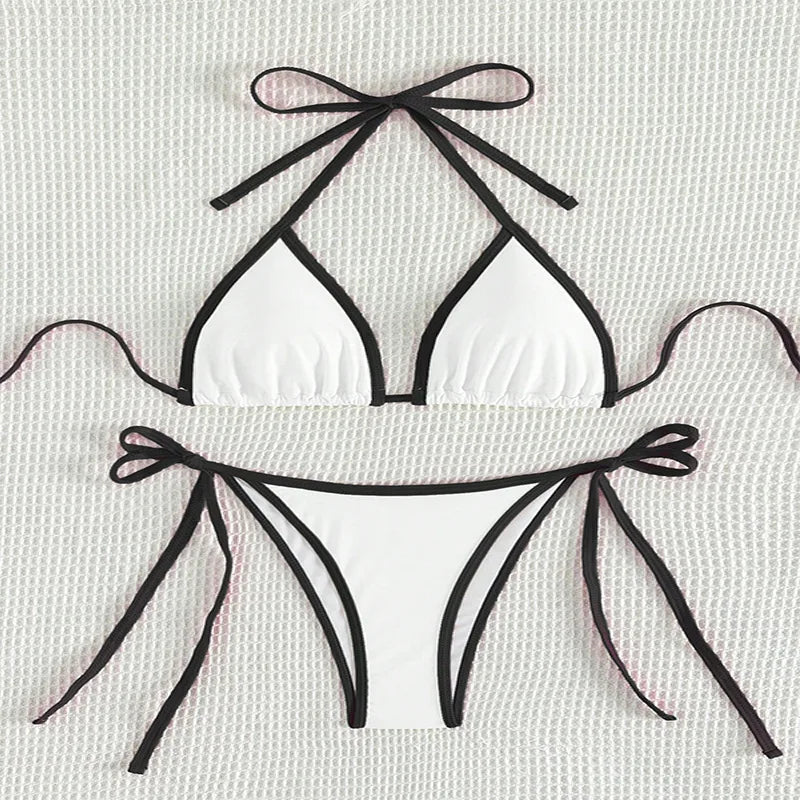 2 Piece String Micro Thong Swimsuit Women Halter Mini Swimwear Beachwear Bikini Set The Clothing Company Sydney