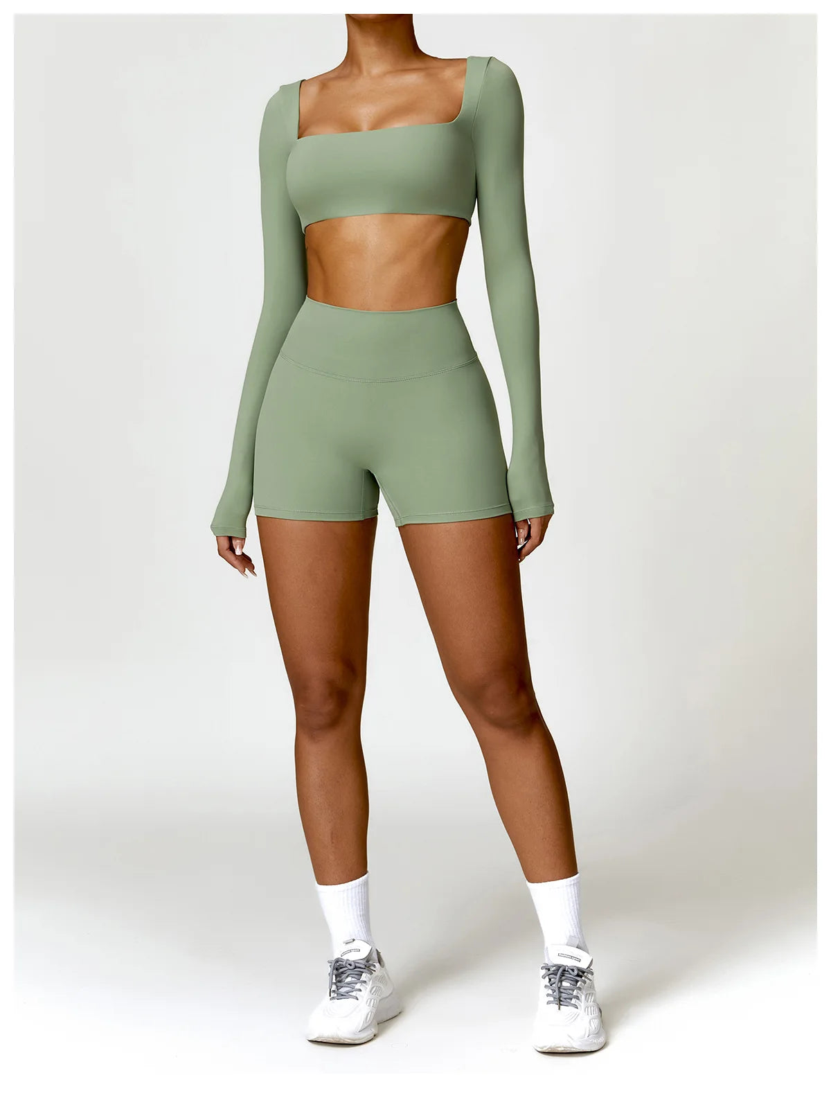 2 Piece Yoga Suit Sports Set Women Quick-Drying Gym Set Tracksuit Running Workout Long Sleeve Sports Shirt Clothing - The Clothing Company Sydney
